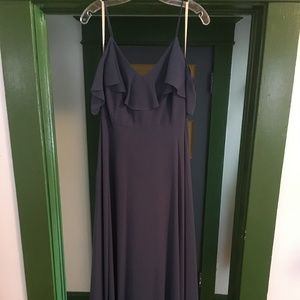 Jenny Yoo Mila Cold Shoulder Gown Evening Blue